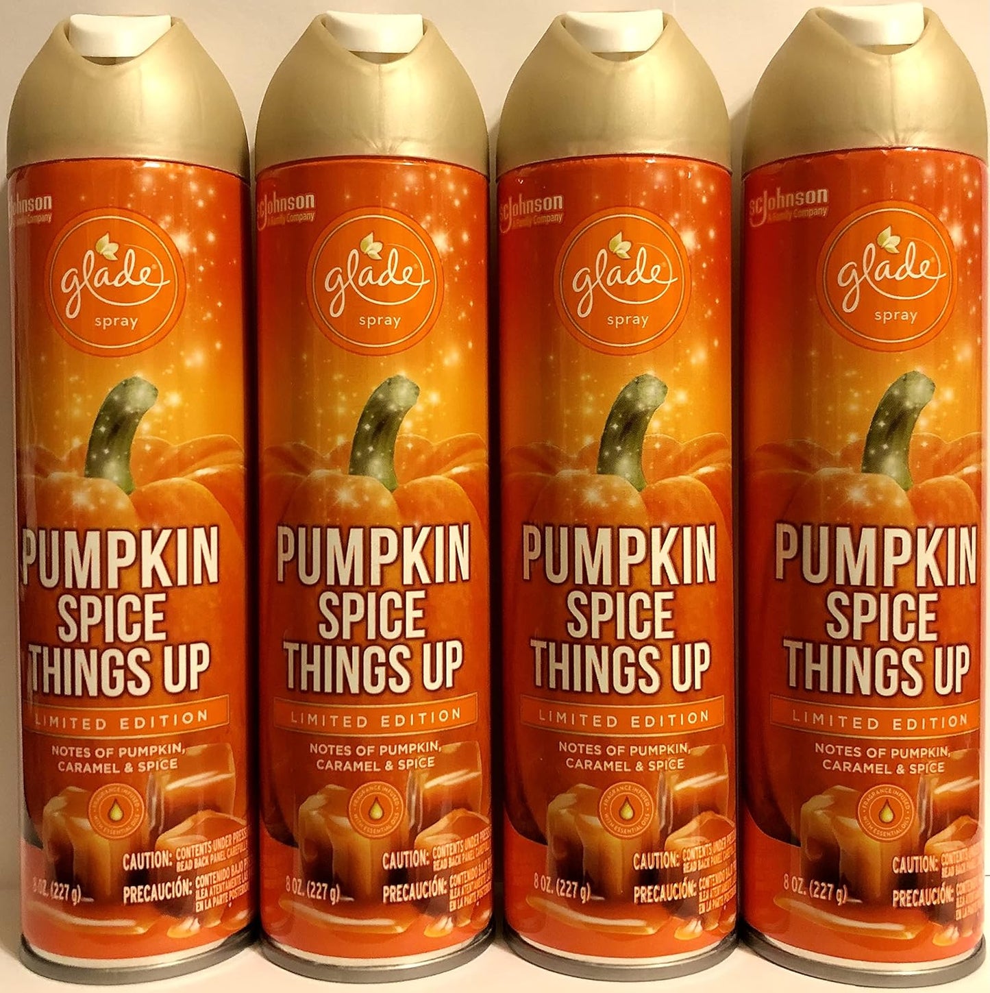 Glade Pumpkin Spice Air Freshener - Holiday Collection 2020 - 8 OZ - Pack of 4