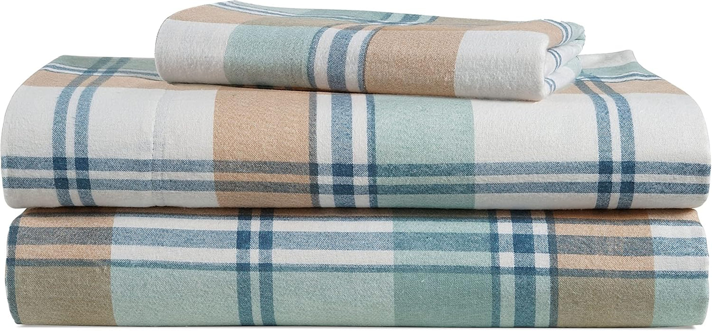 100% Cotton Flannel Twin Sheets Set for Cozy Fall Nights