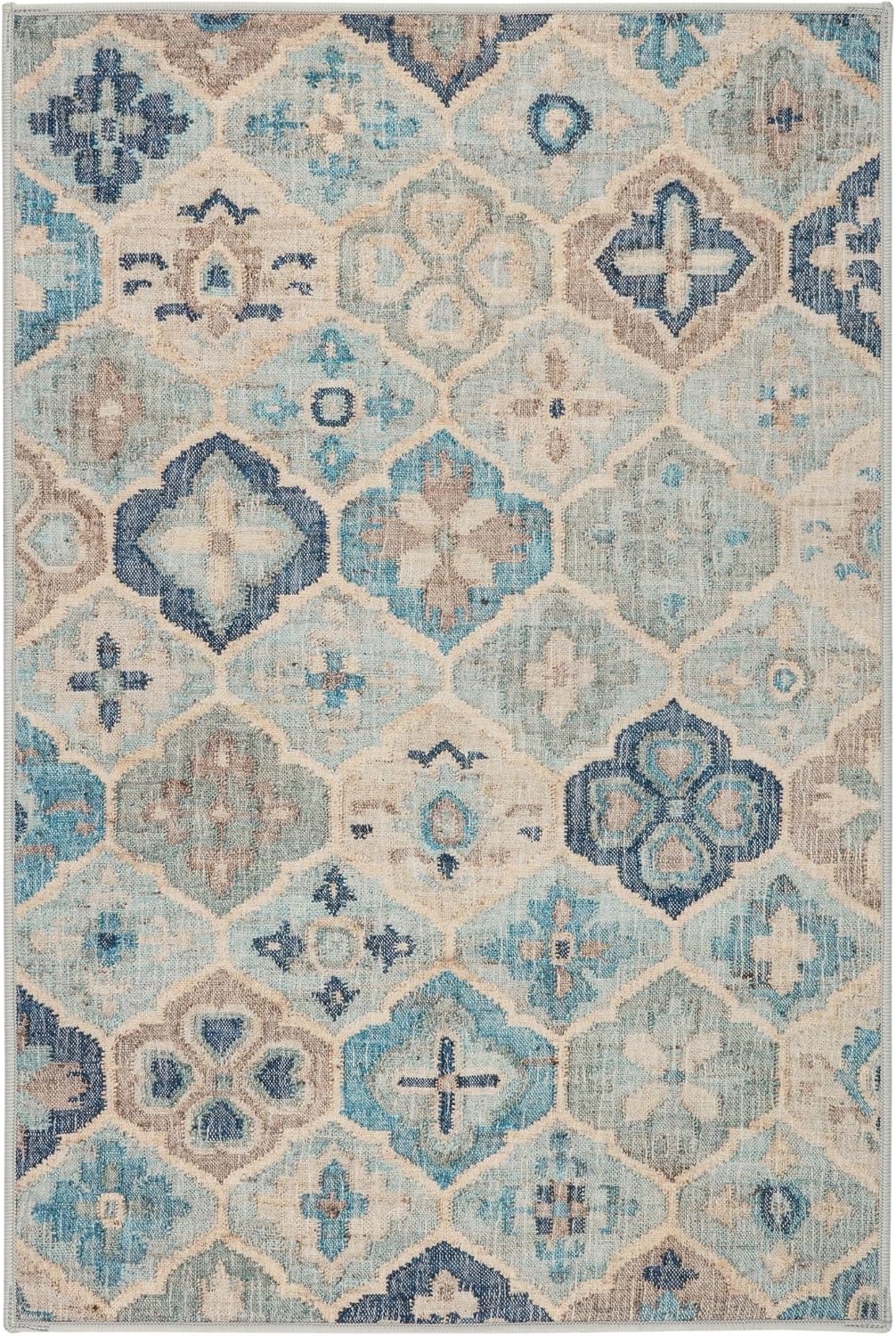 Dash and Albert Pali Machine Washable Area Rug - 2ft x 3ft Blue