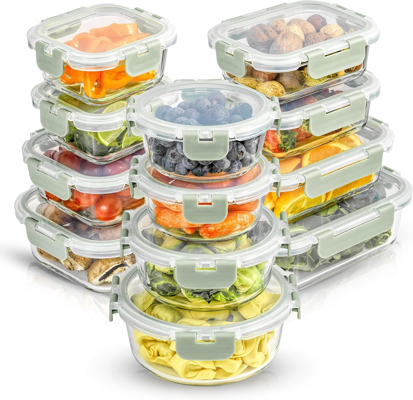 Versatile 24pc Borosilicate Glass Storage Containers with Lids
