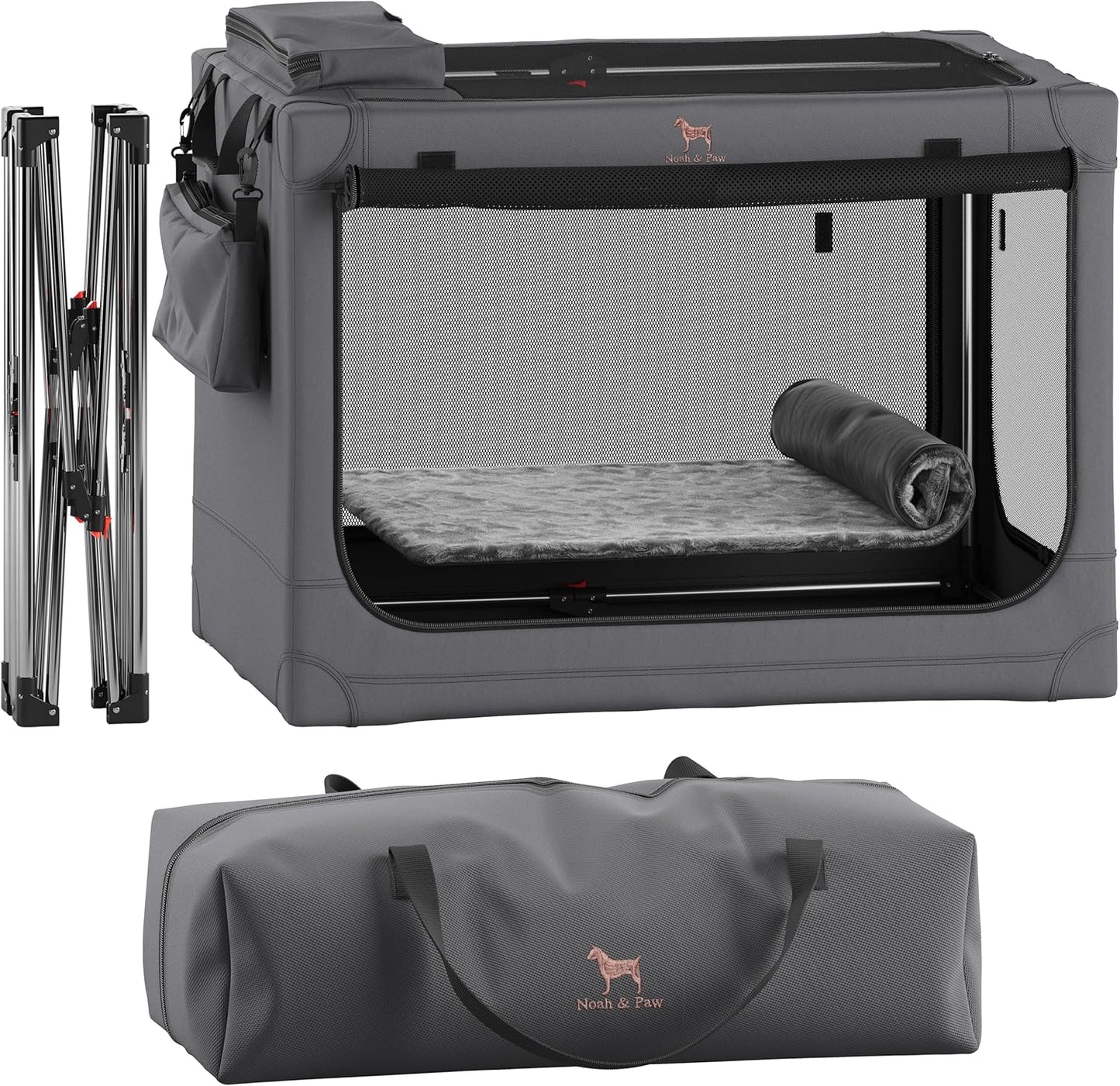Collapsible Dog Crate 30 Inches for Large Medium Breeds