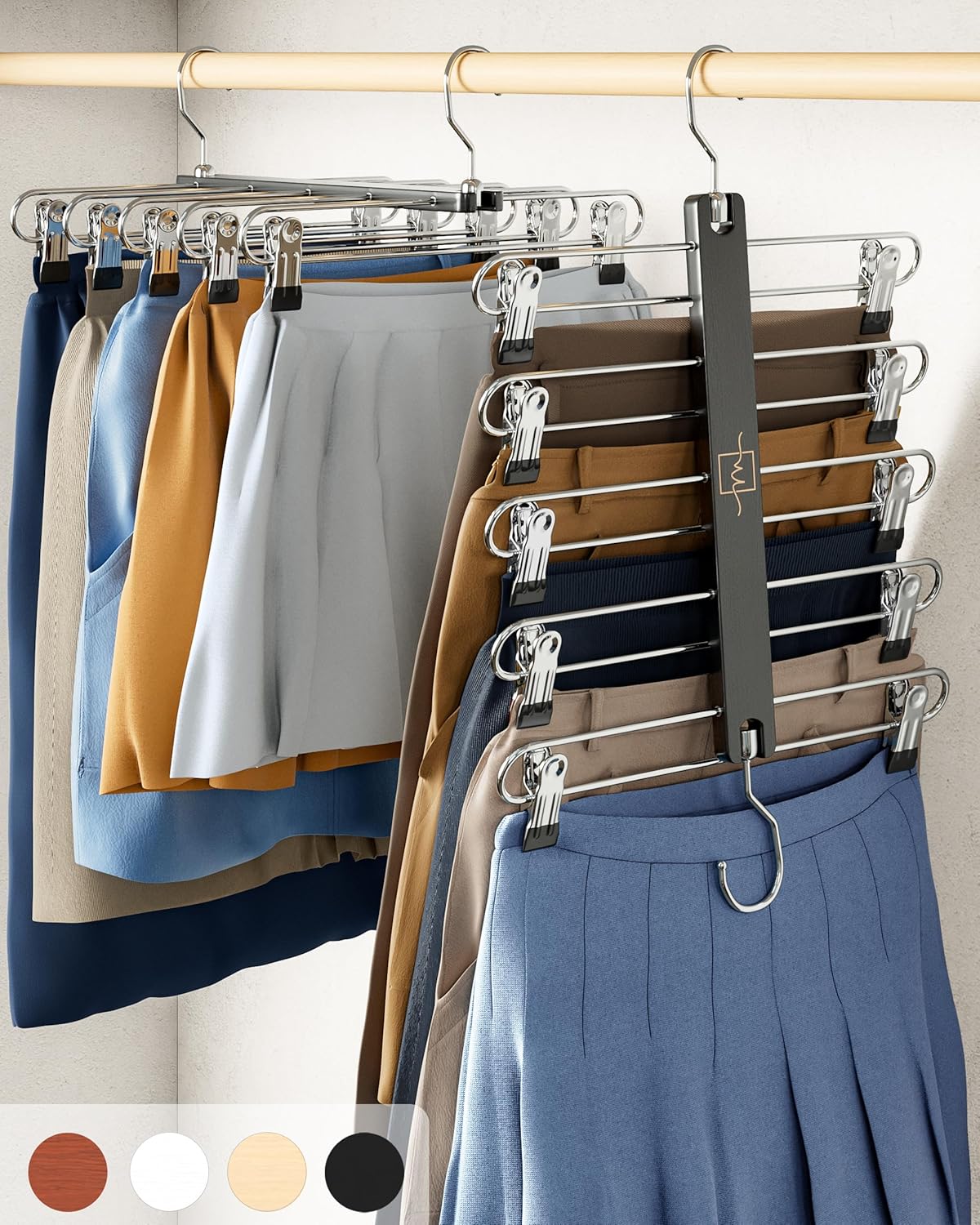 MORALVE Skirt Hangers Space Saving with Clips for Closet