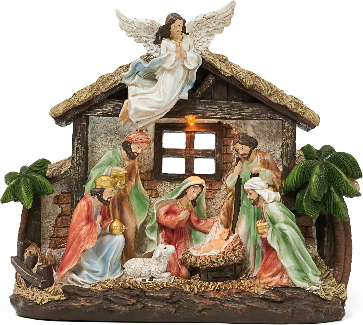 Valery Madelyn Christmas Nativity Figurines with LED Lights