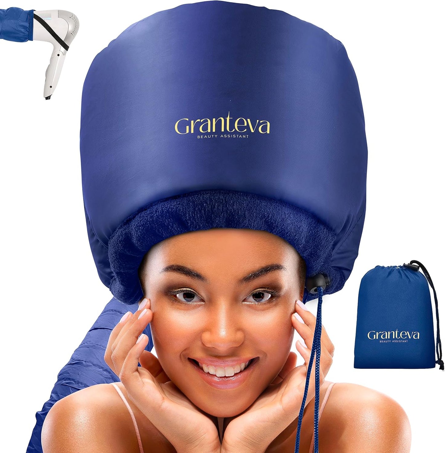 Granteva Hair Dryer Bonnet - Faster Drying, Comfortable Fit