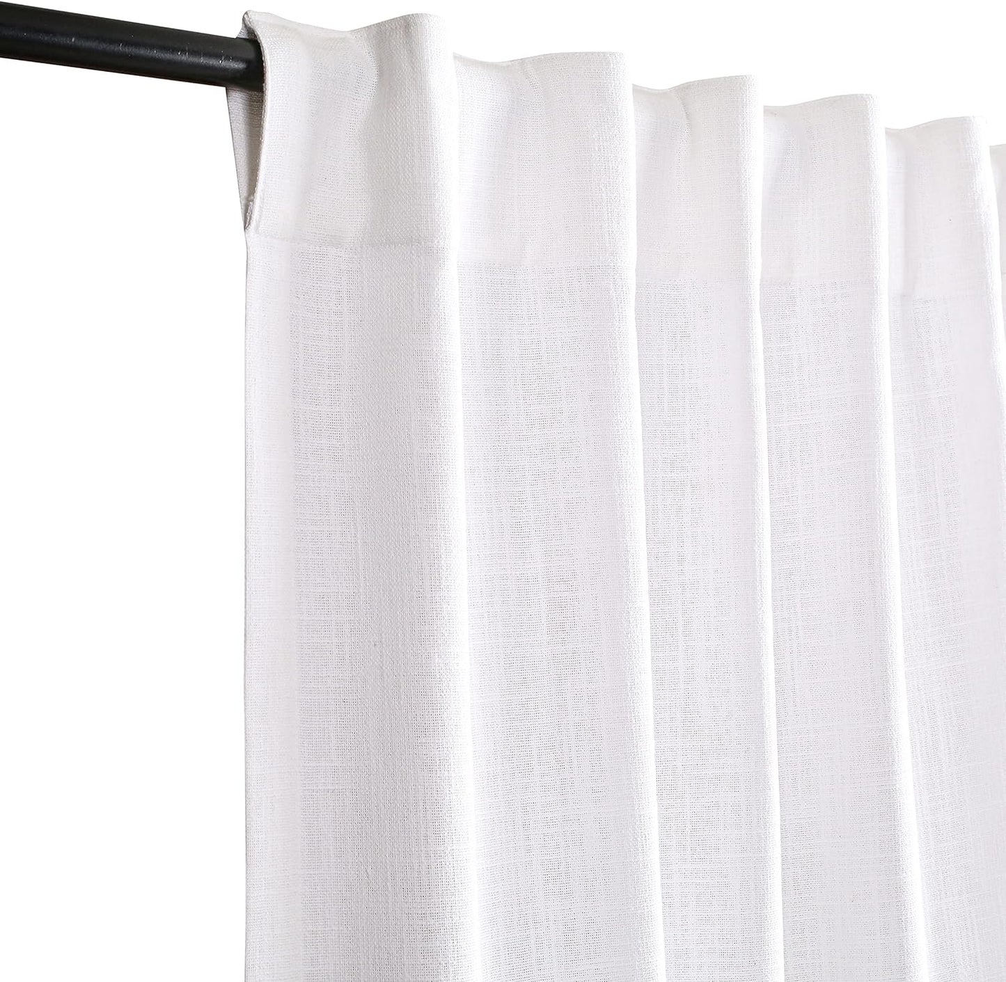 White Cotton Tab Top Curtains, Set of 2 - Elegant Holiday Decor!