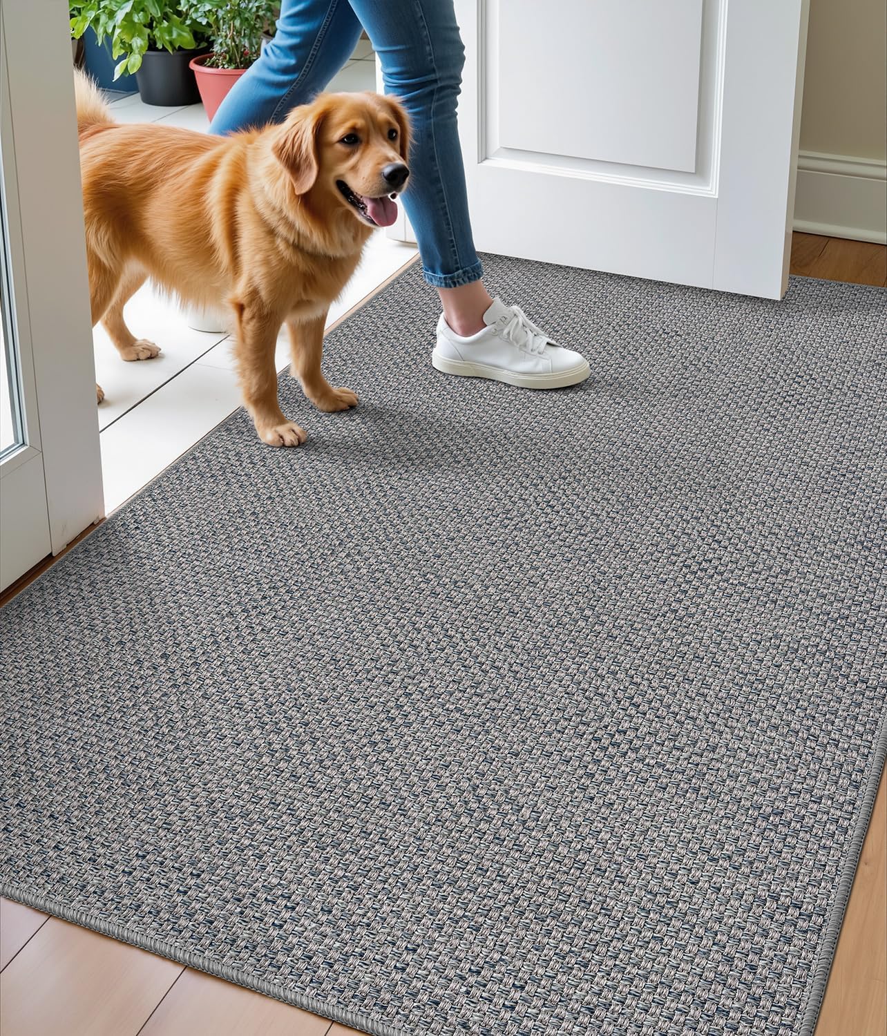 DEXI Door Mat Inside Entrance 35x56, Ultra Non Slip Rubber Backed