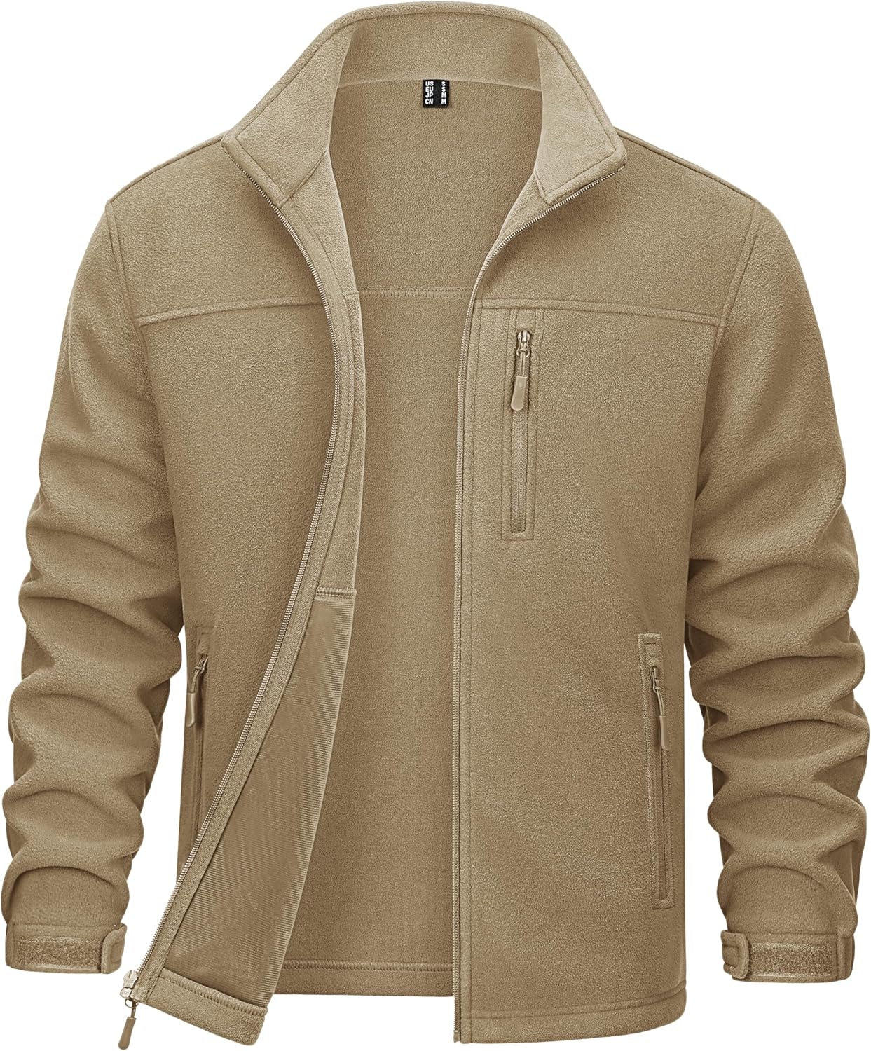 MAGCOMSEN Men's Winter Zip Up Polar Fleece Jacket for Outdoor Use
