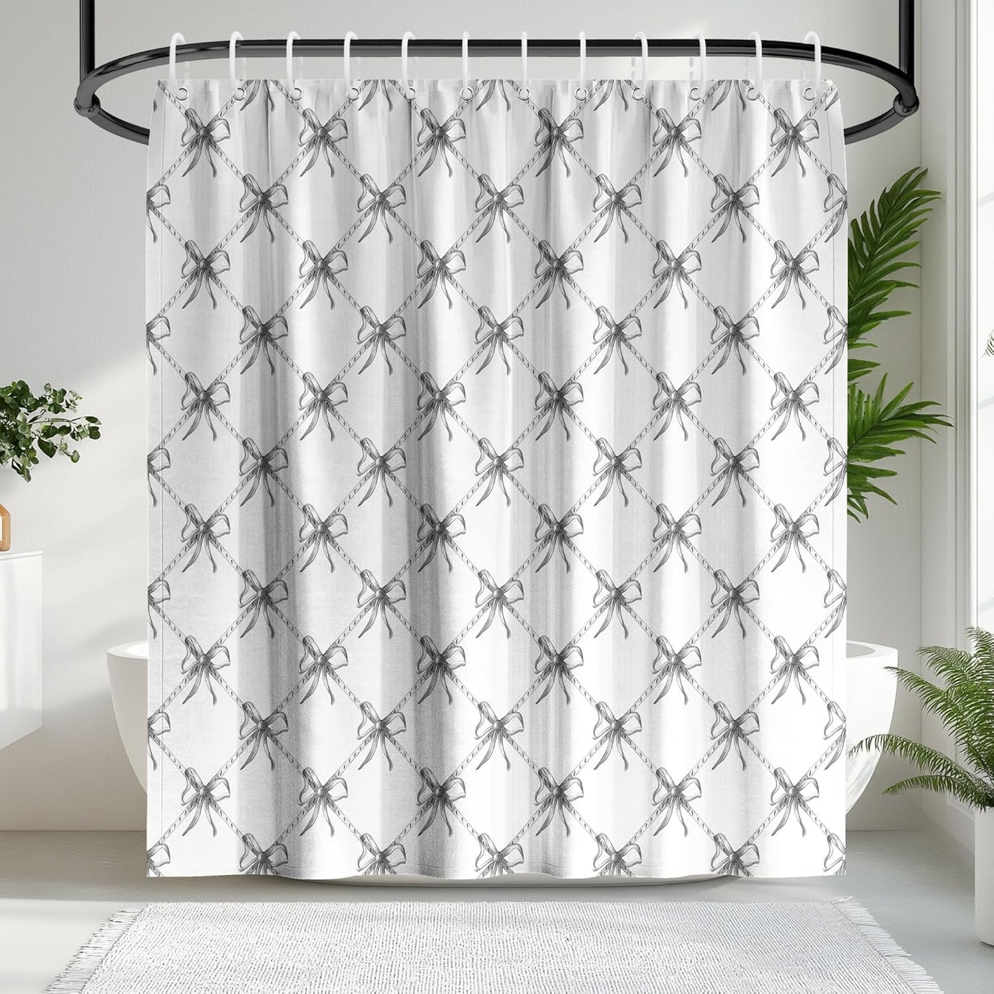 Cozy Modern Bow Shower Curtain by KAIRA