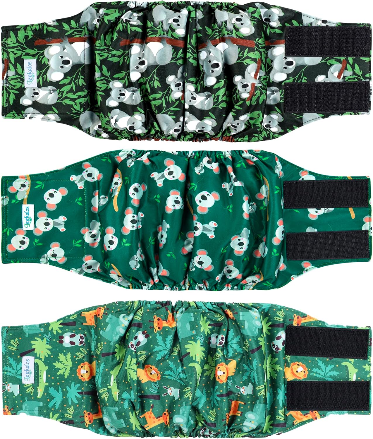 High Absorbency Male Dog Diapers, Washable Belly Bands (3-Pack)