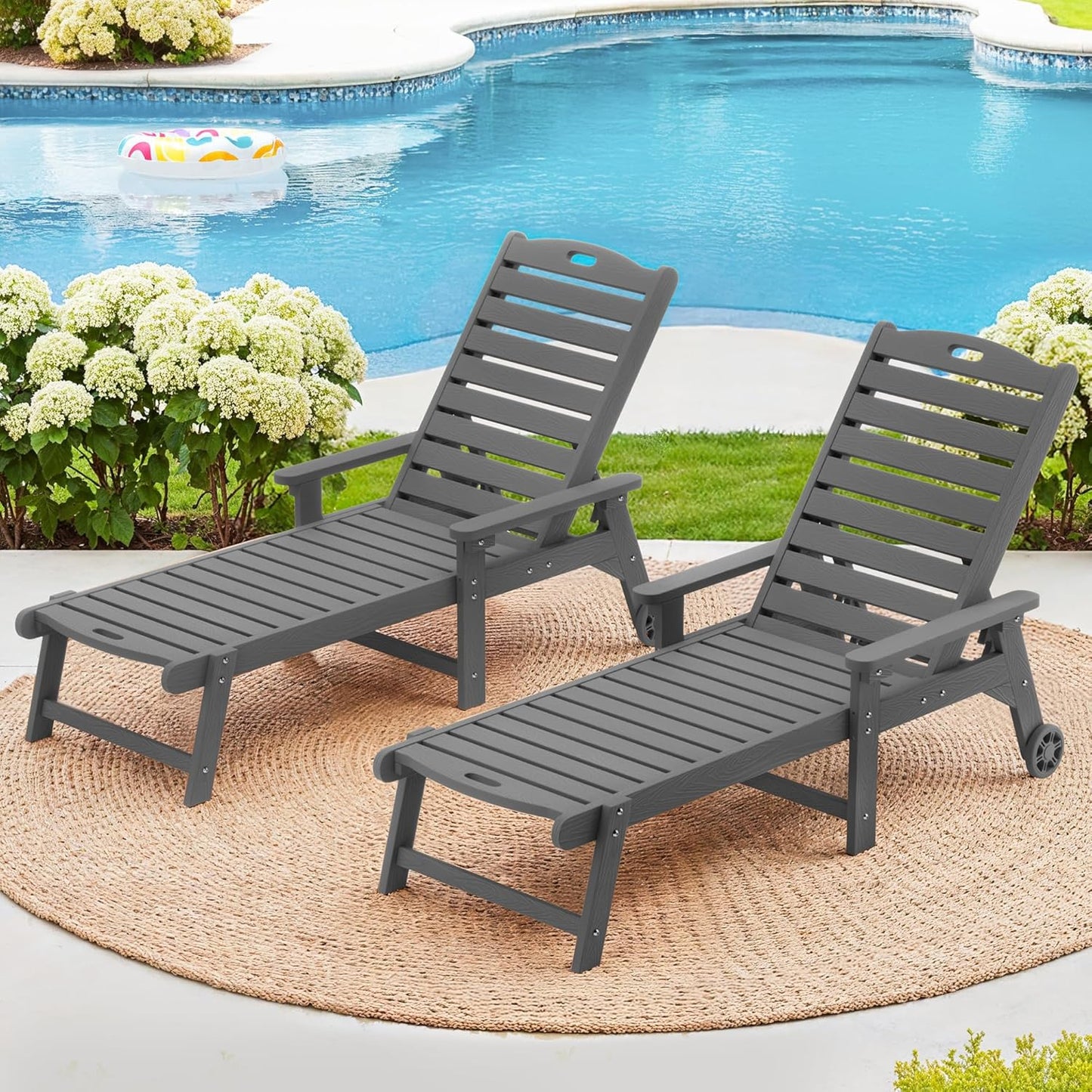 LUE BONA Outdoor Chaise Lounge Chairs Set of 2 for Comfort