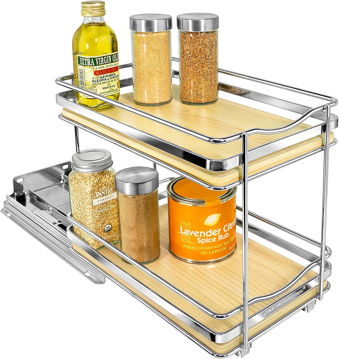 LYNK PROFESSIONAL Pull Out Spice Rack Organizer for Cabinets