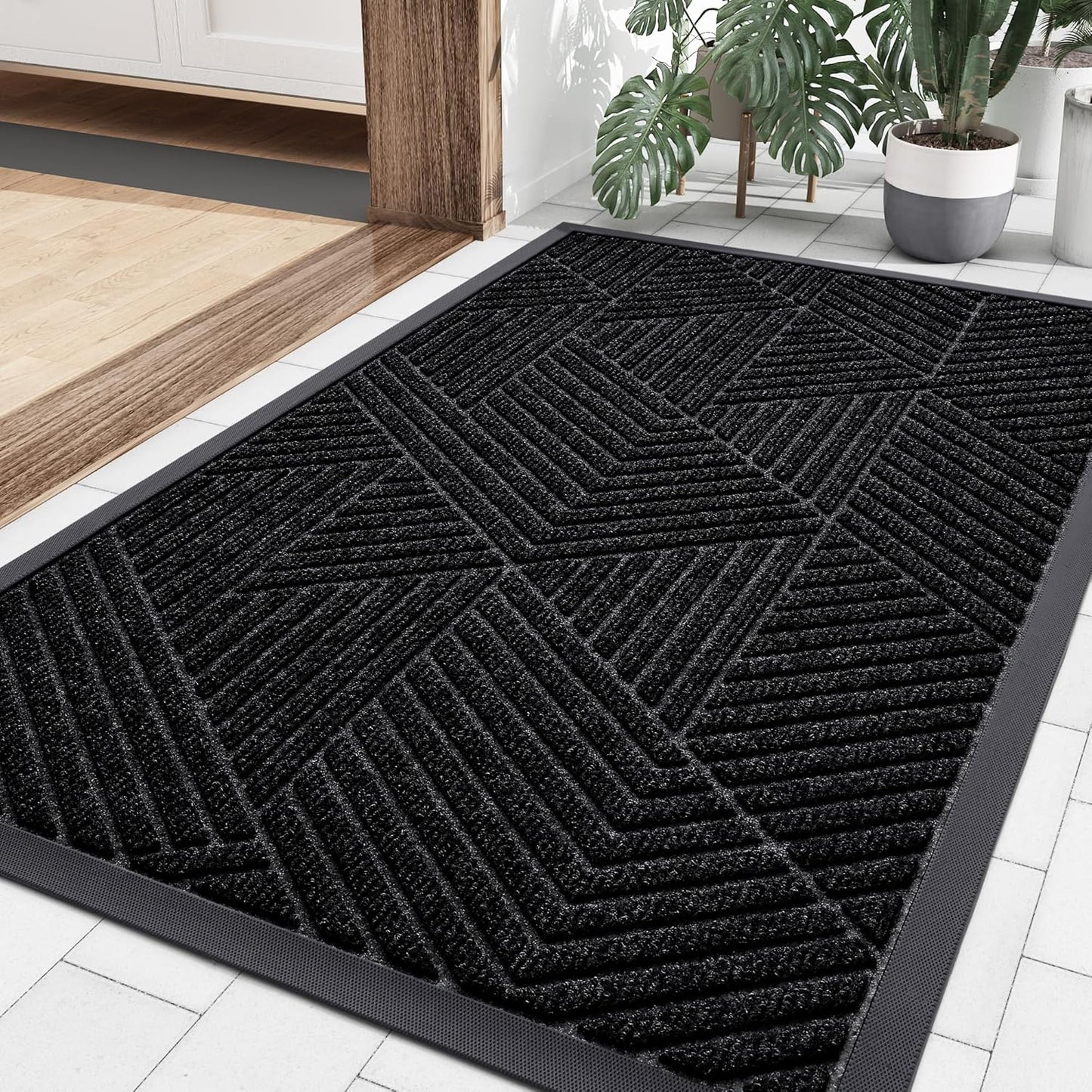 Smiry Heavy Duty Natural Rubber Door Mat for Indoor Outdoor Use