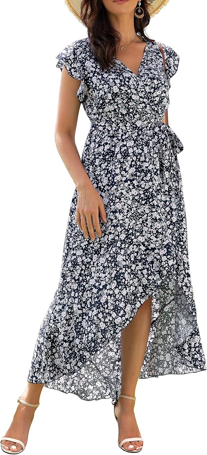 GRECERELLE Women's Boho Floral Print V-Neck Maxi Dress Review