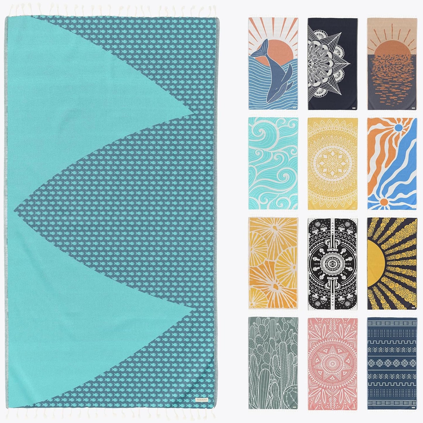 Quick Dry Oversized Beach Towel - Sand Free, Lightweight & Organic Cotton