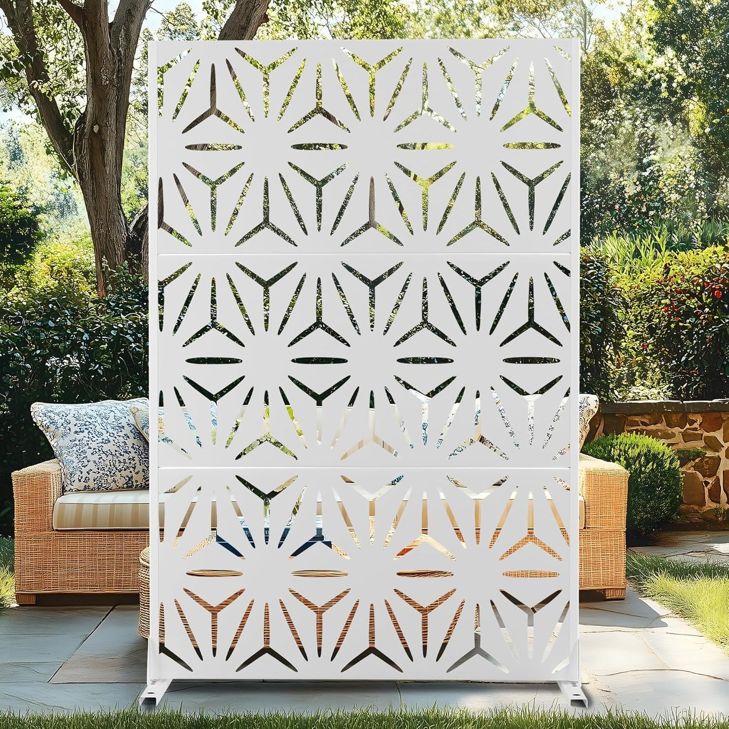 72in High Metal Privacy Screen for Stylish Outdoor Spaces