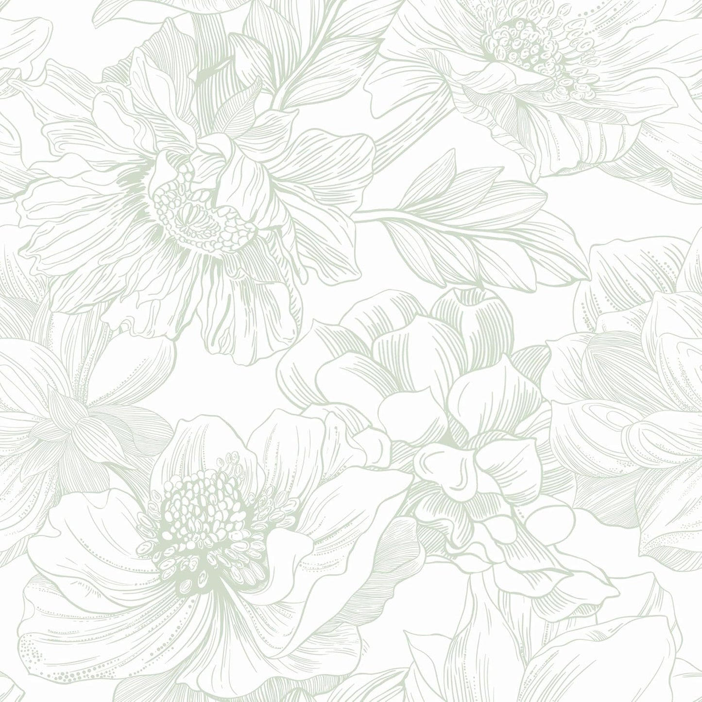 Dimoon Peel and Stick Wallpaper Green Floral for Home Decor