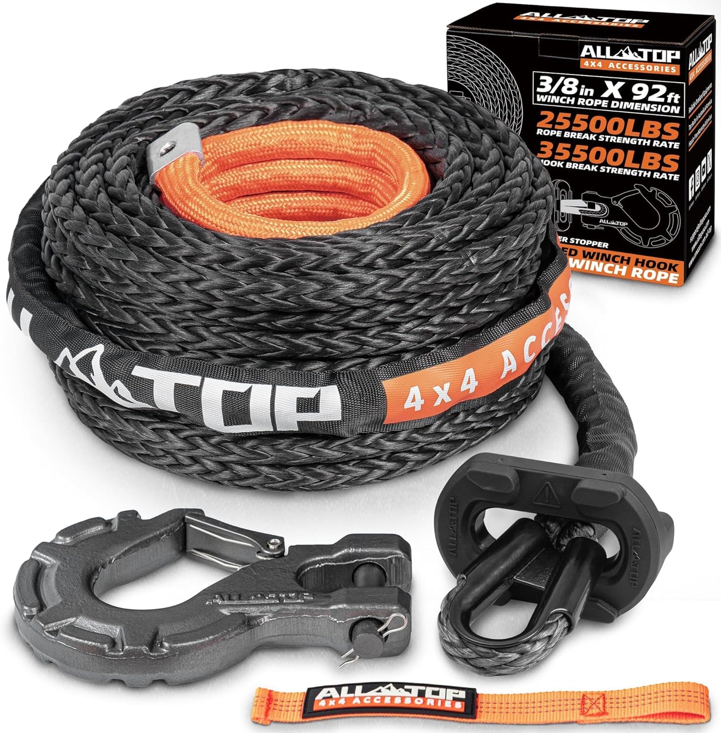 ALL-TOP Synthetic Winch Rope with Hook & Isolator for Safety
