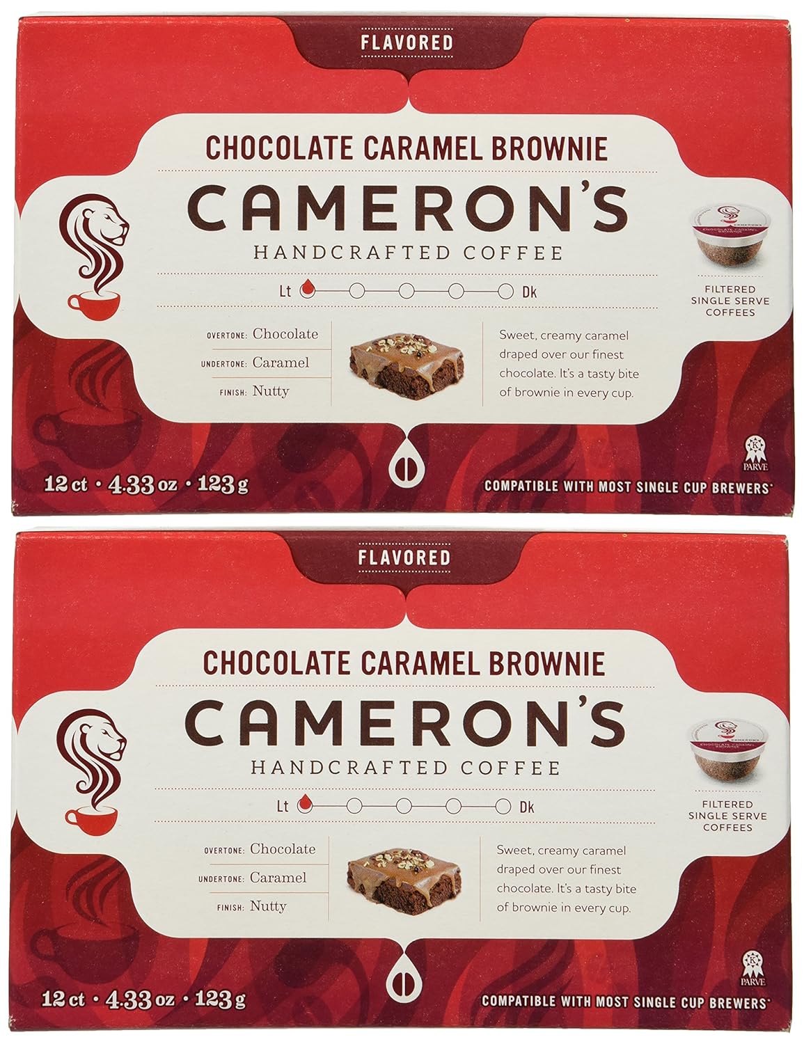 Delicious Chocolate Caramel Brownie Coffee Pods - 24 Pack