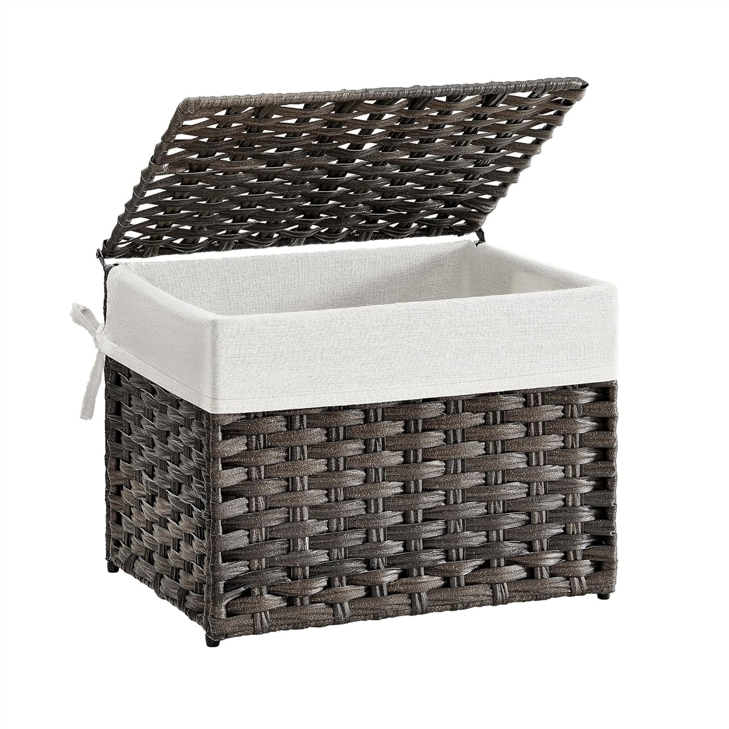 SONGMICS Storage Basket with Lid for Laundry and Blankets