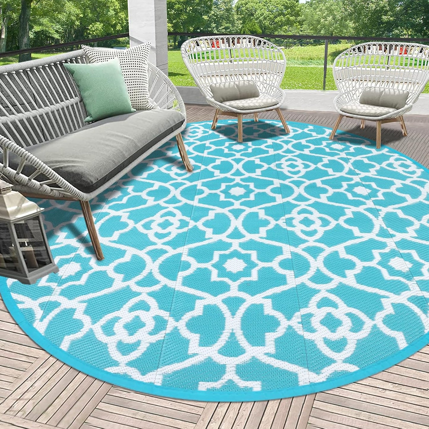 HEBE Outdoor Rug Waterproof 8ft for Camping and Patio Use