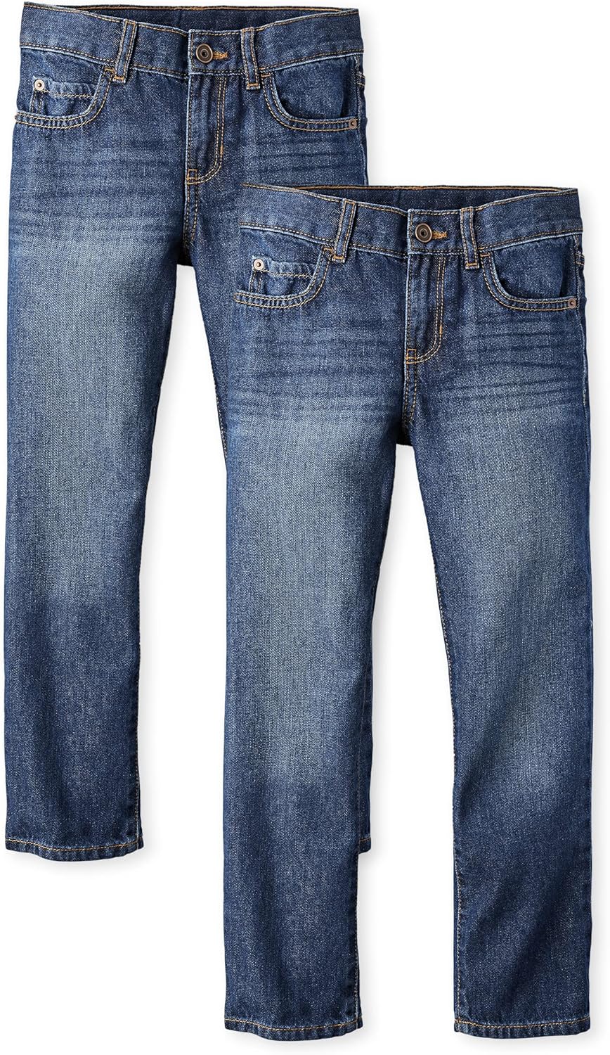 Boys' Straight Leg Jeans for Comfort and Style in 2-Pack