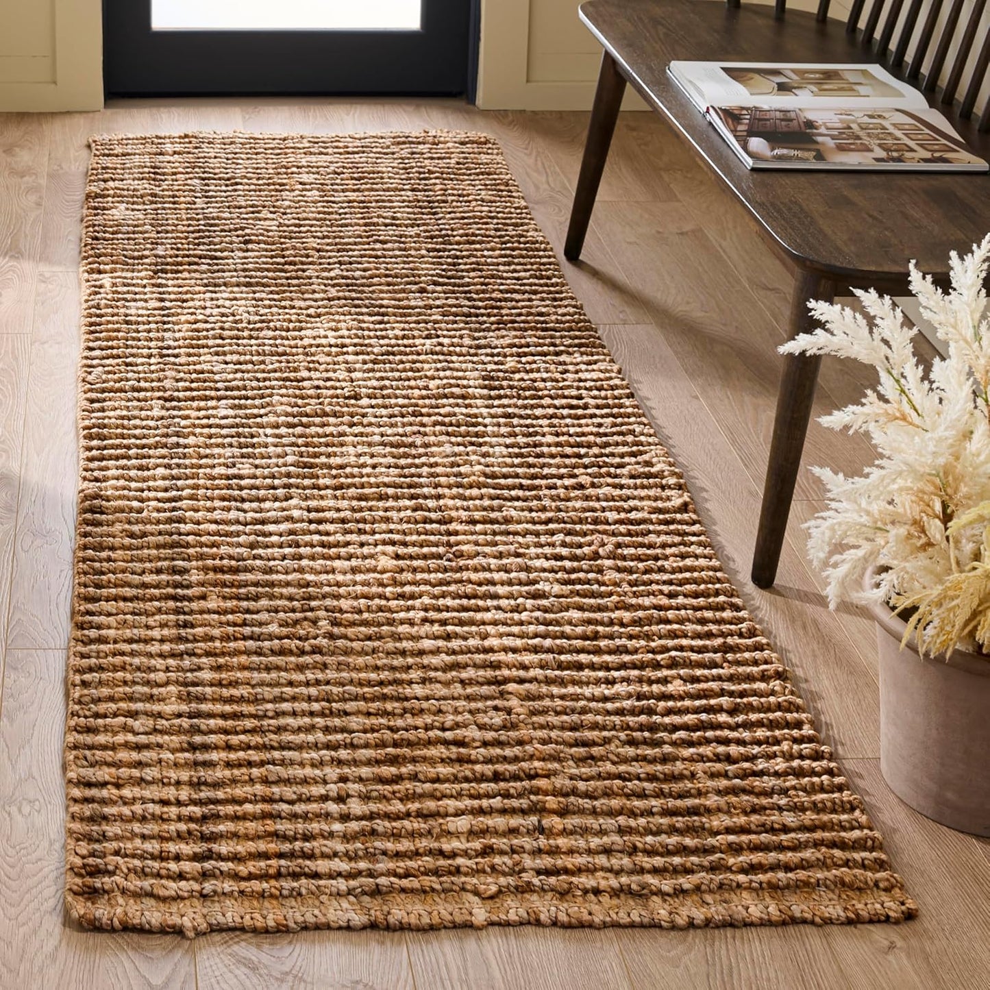 Handmade Jute Runner Rug 2ft 6in x 10ft for Farmhouse Style Homes