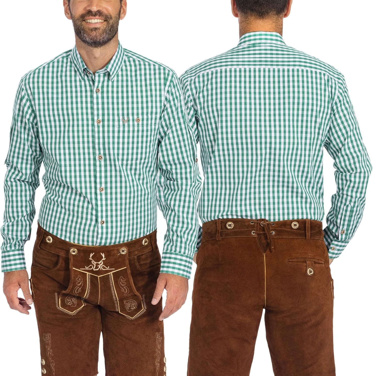 Authentic German Lederhosen Shirt for Oktoberfest - 3XL Size