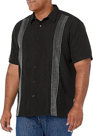 Cubavera Men's Striped Panel Dobby Short Sleeve Shirt Review