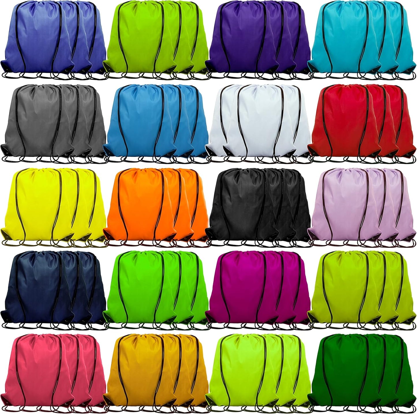60 Pieces Drawstring Backpack Bags for Sports and Outdoor Use