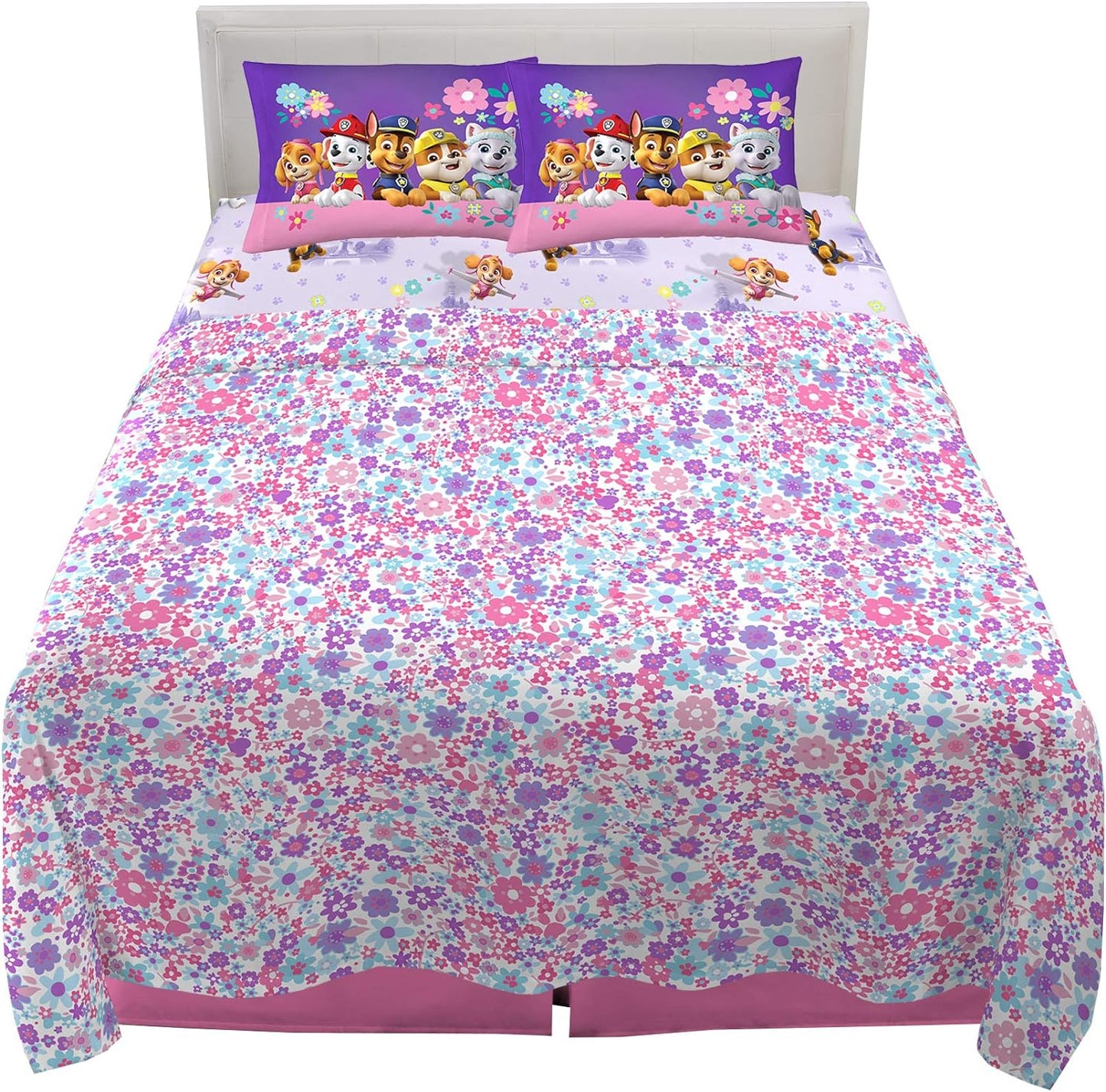 Paw Patrol Girls Super Soft Microfiber Sheet Set for Full Beds