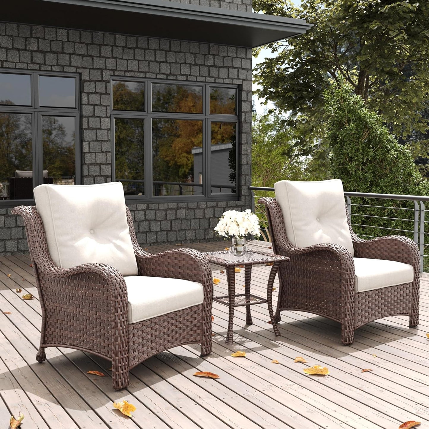 LayinSun 3 Pieces Outdoor Patio Furniture Set for Comfort