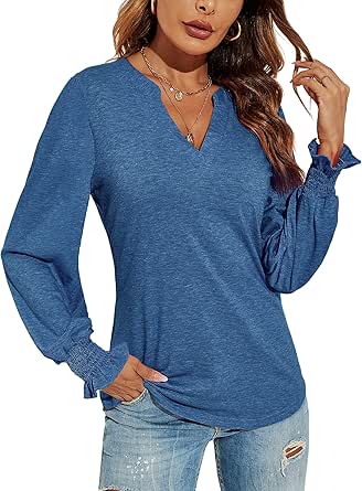Romanstii Women's Casual V-Neck T-Shirts for Everyday Style