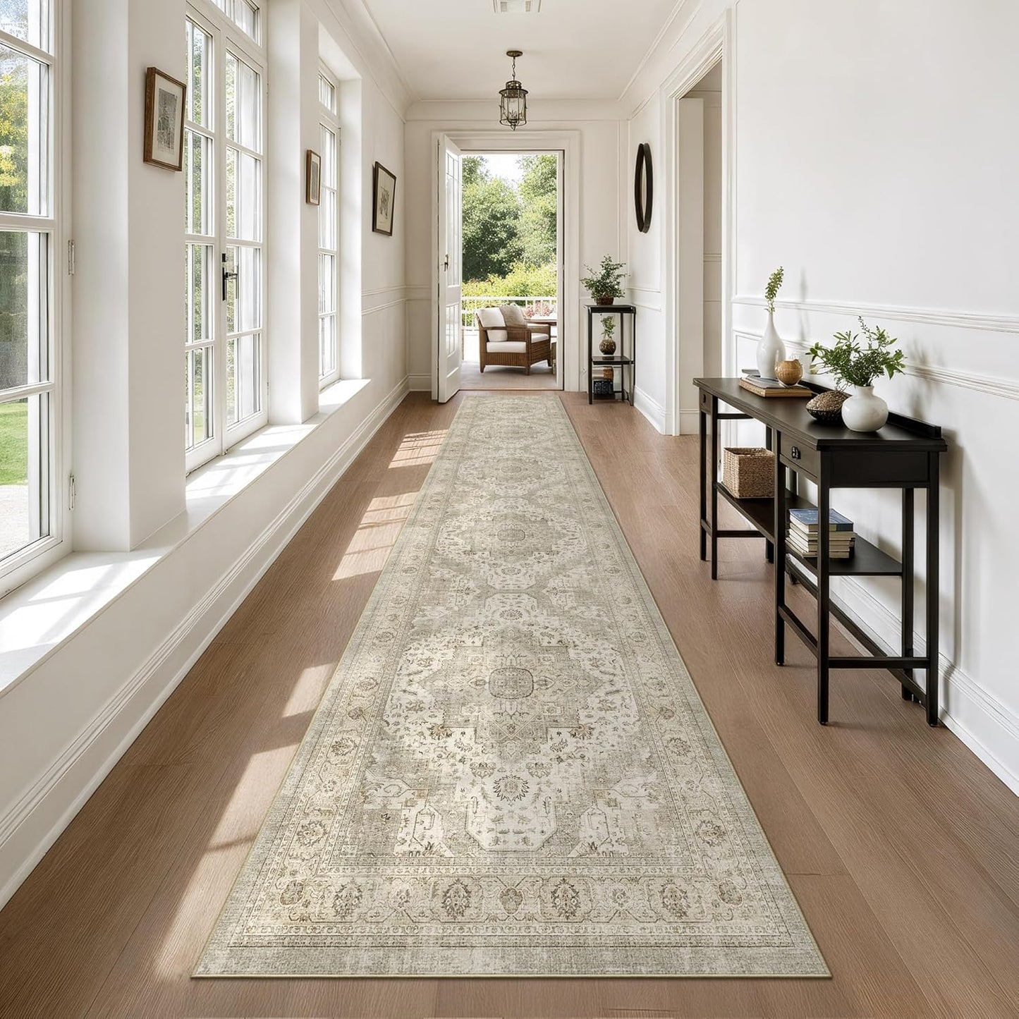 Washable Runner Rug for Hallways - Ultra-Thin Anti Slip Design