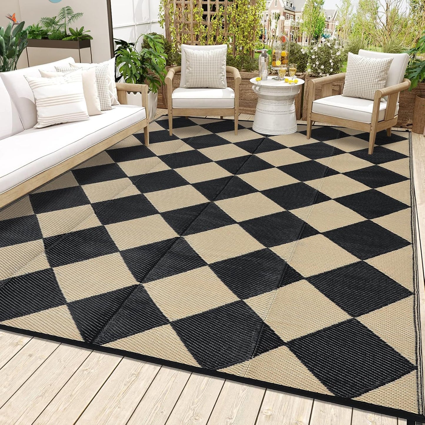 Large Outdoor Plastic Rug by HarmonyHealth - Durable & Stylish