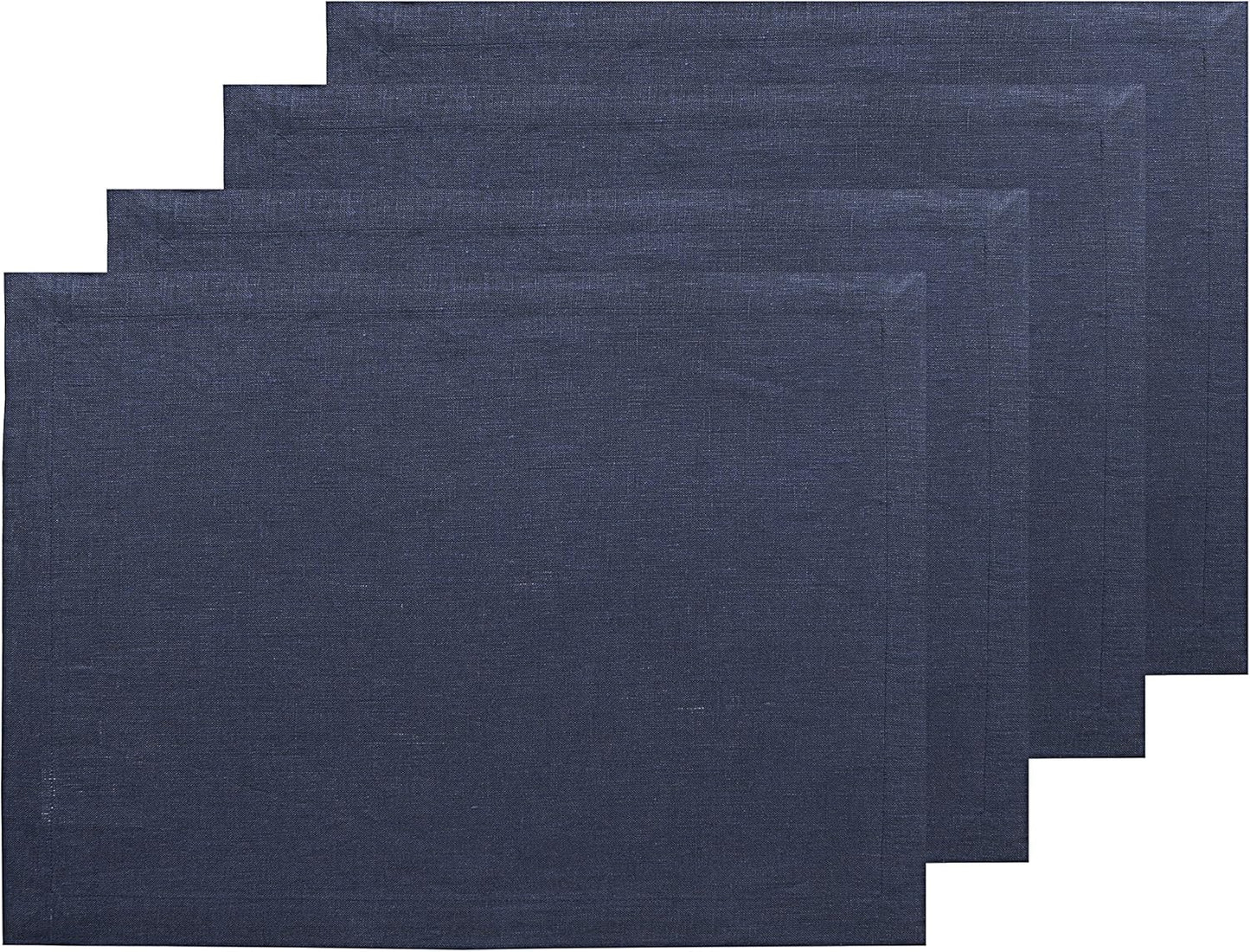Navy Blue Placemats Set of 4 - 100% Pure Linen for Holidays