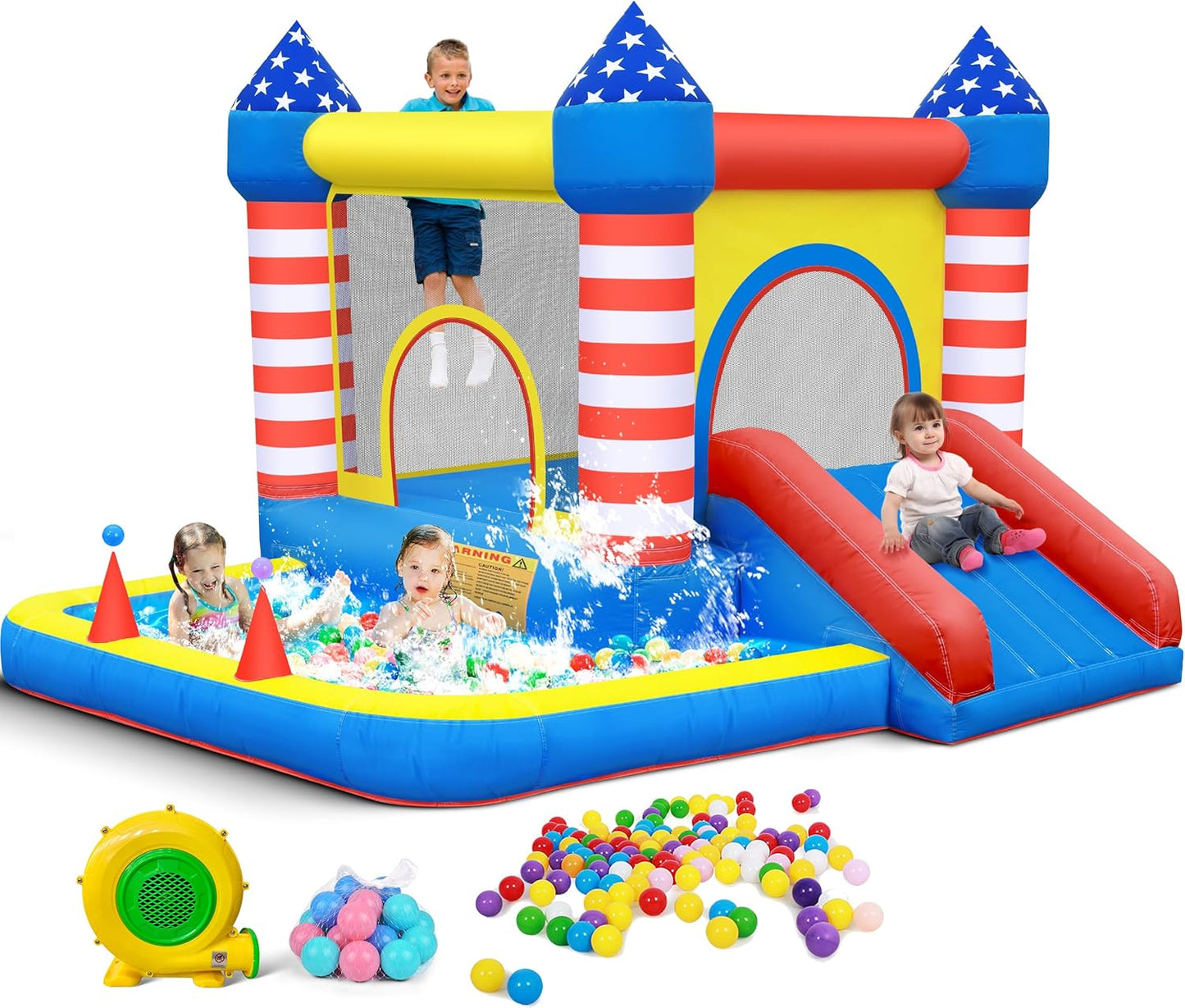 Culaluva Inflatable Bounce House: 5 in 1 Fun for Kids