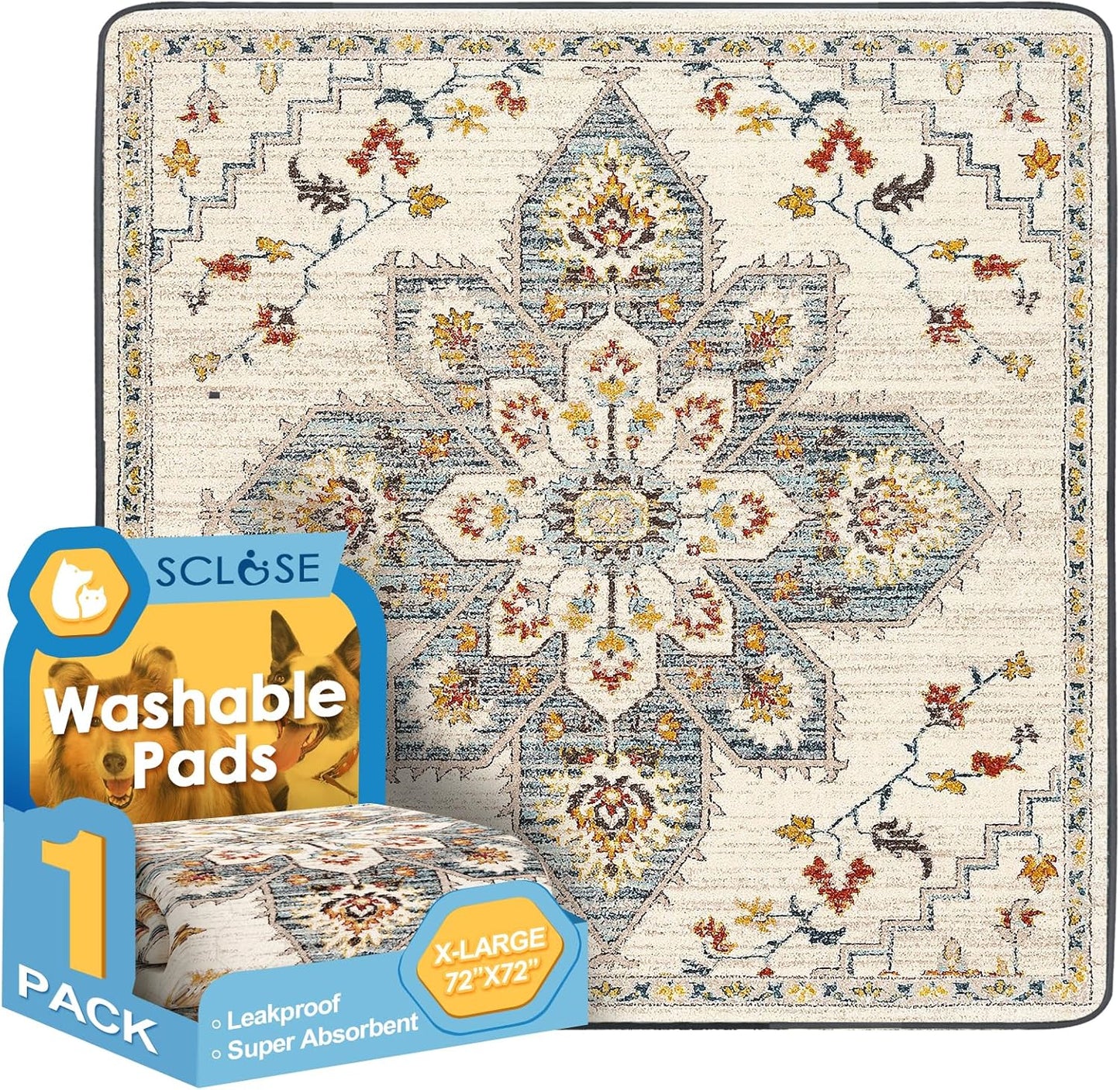Washable Pee Pad for Dogs Extra Large, 72in x 72in Waterproof