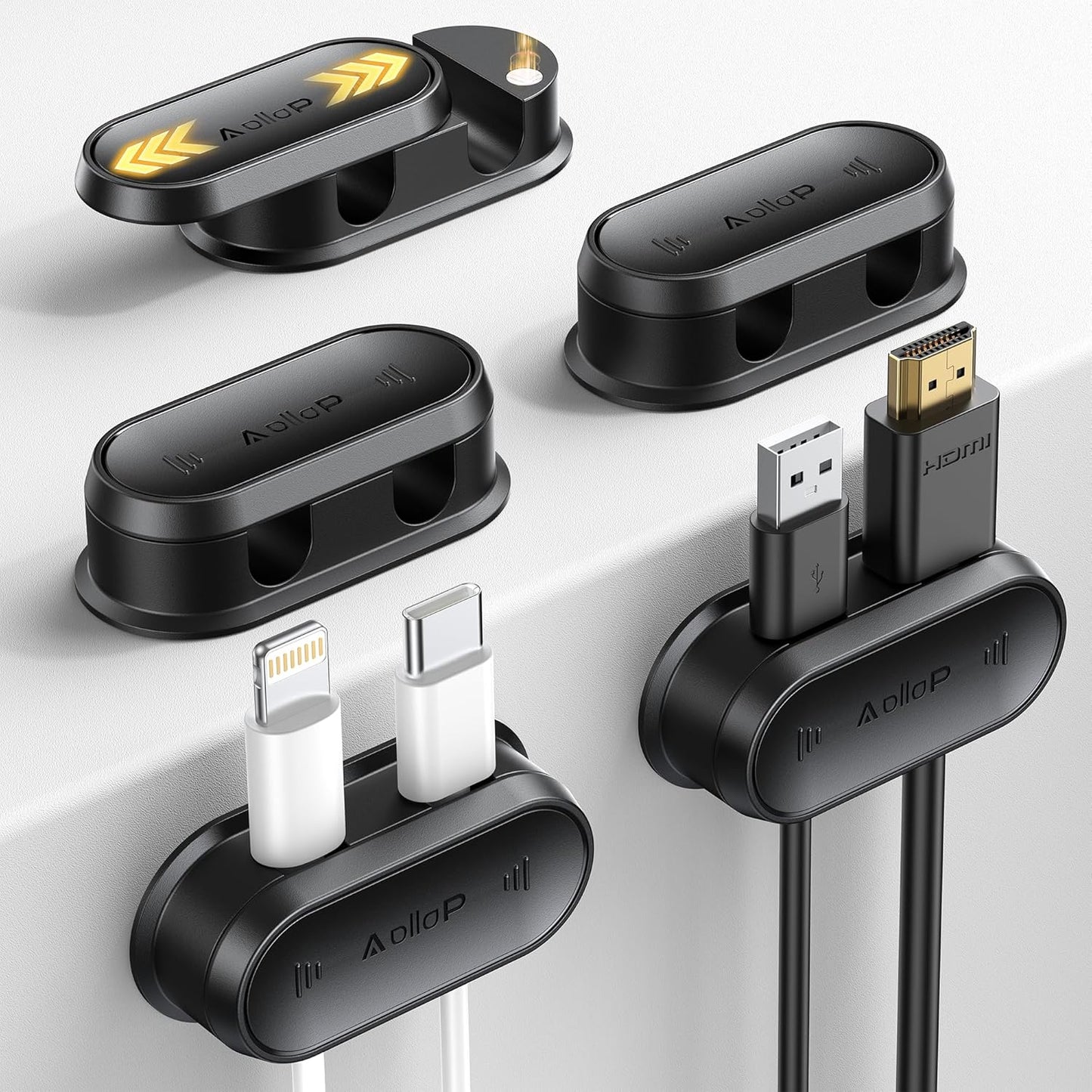 Aollop Magnetic Cable Clips - Pull-Smooth Design for Maximum Stability!