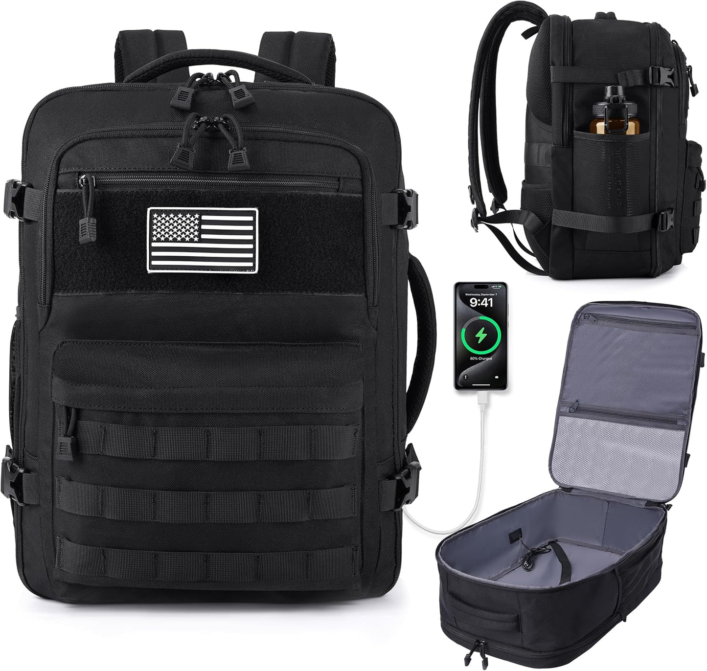 MOZETO TSA Approved Carry On Backpack for Tactical Travel
