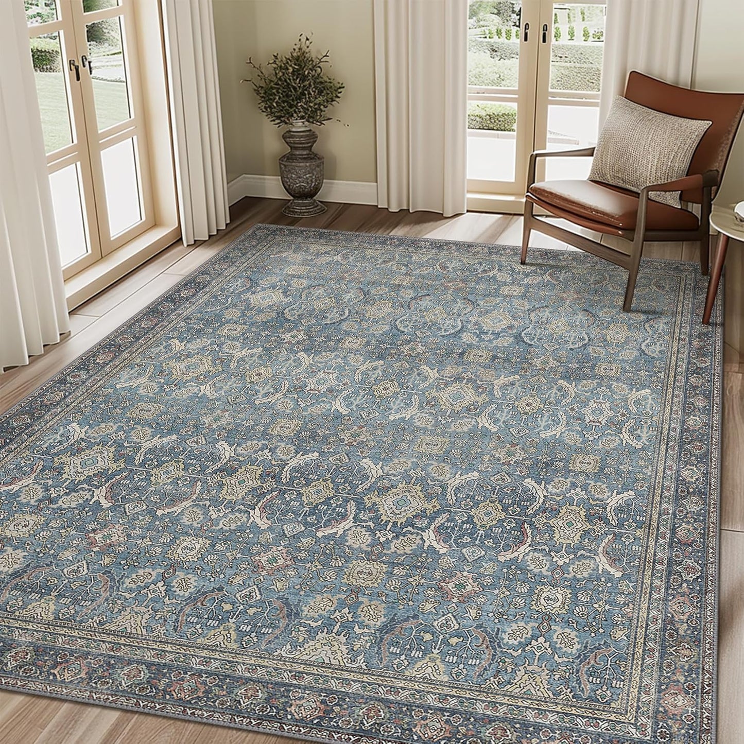 Vintage Boho Area Rugs Machine Washable for Living Room