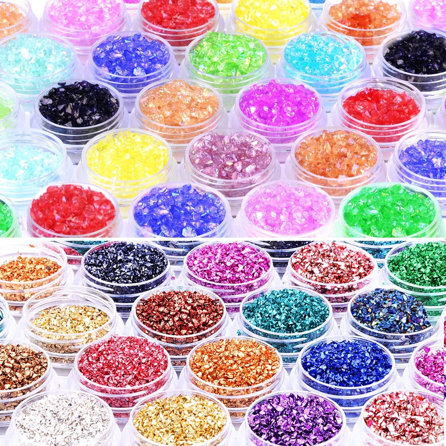 48 Box Crushed Glass Craft Glitter Fine for Stunning Art Projects