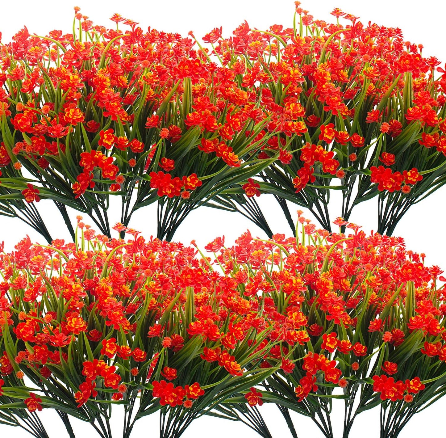 Artificial Flowers for Outdoor Decoration - 20 Bundles in Orange