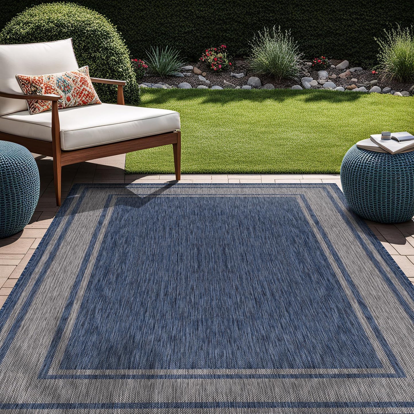 Beverly Rug Outdoor Rug 6x9 for Patio Deck Garden Waterproof