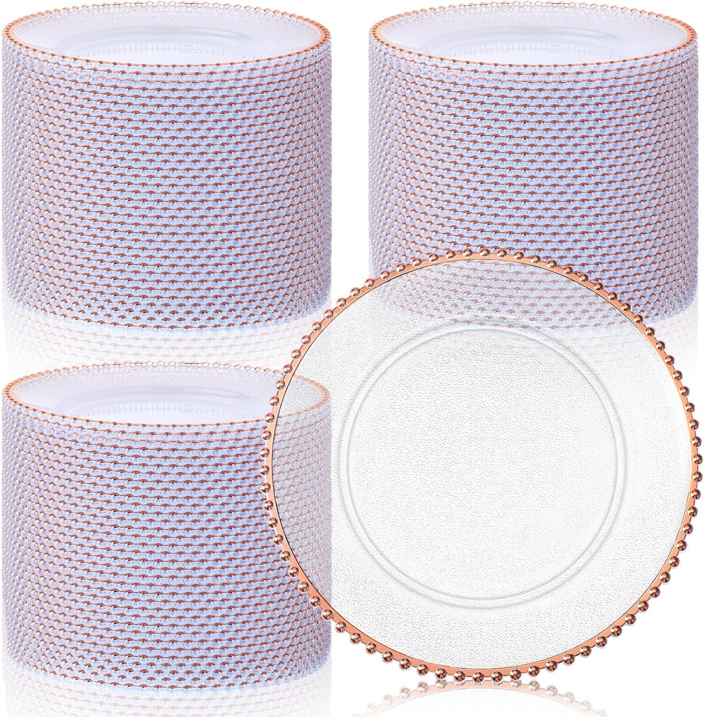 Hoolerry 100 Pack Clear Charger Plates for Elegant Events