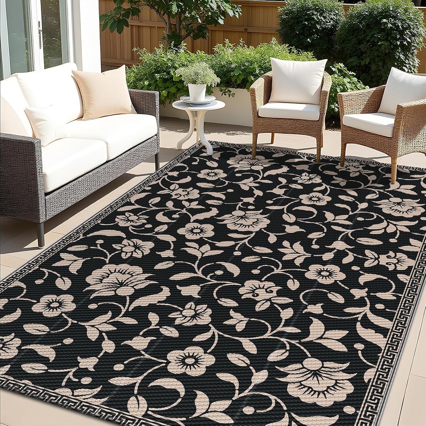 OLANLY Waterproof Outdoor Rug 5x8 ft for Patio and Camping