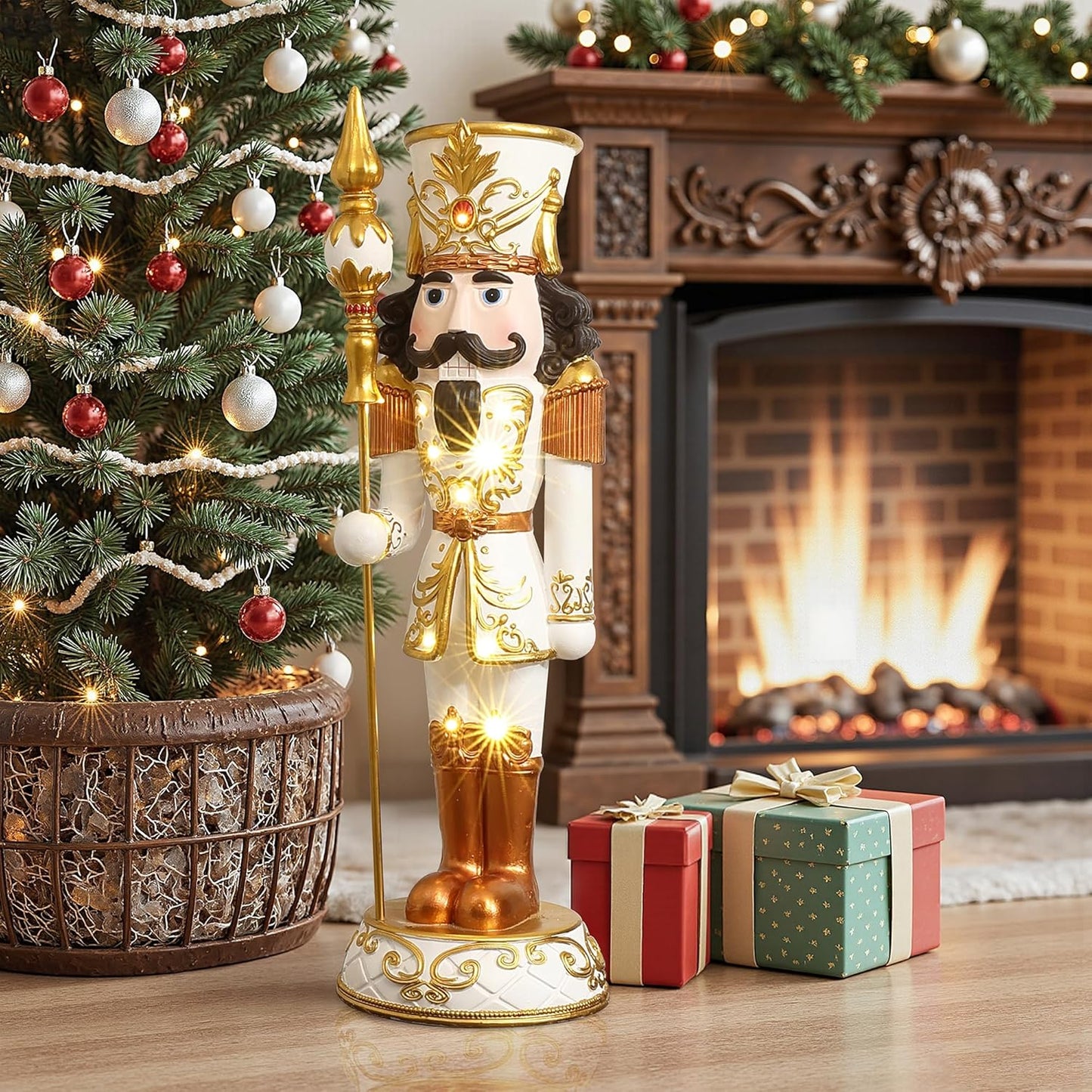 LuxenHome 3FT Tall Nutcracker Christmas Decoration for Holidays