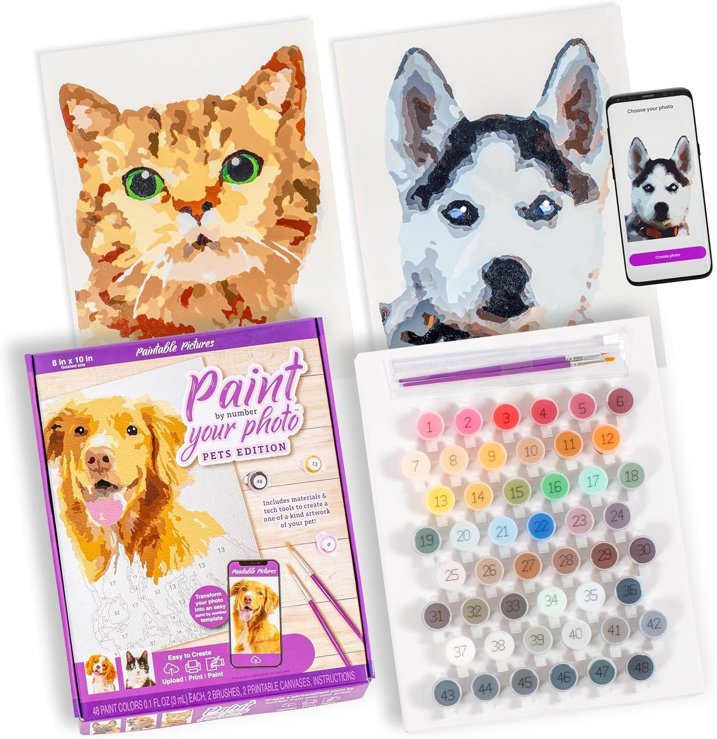 Transform Your Pet Photos into Art with Custom Paint by Number Kit