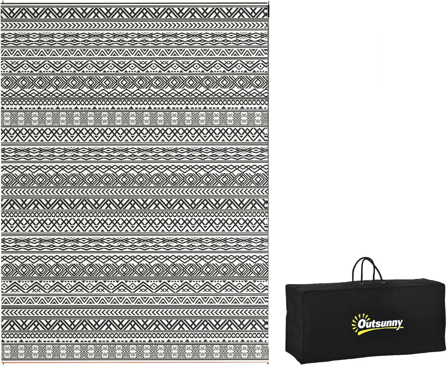 Outsunny Outdoor Rug for Patio, 9ft x 12ft Waterproof Mat