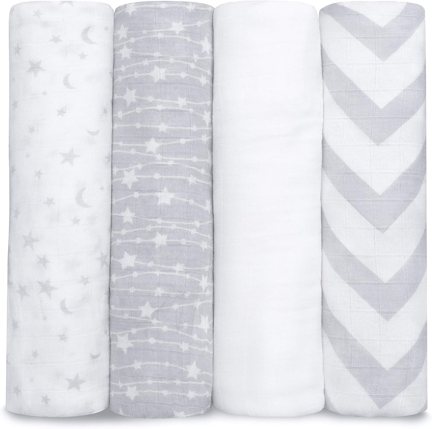 Comfy Cubs Muslin Swaddle Blankets for Newborns - Soft Cotton