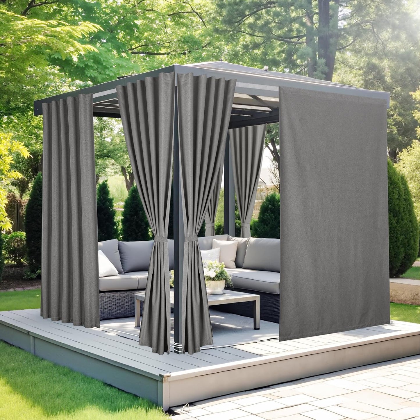 NICETOWN 100% Blackout Outdoor Curtains for Patio & Gazebo